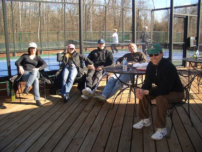 CIMG2347.JPG - The fan club watching: Heather, Amanda, Townsend, John, Richard